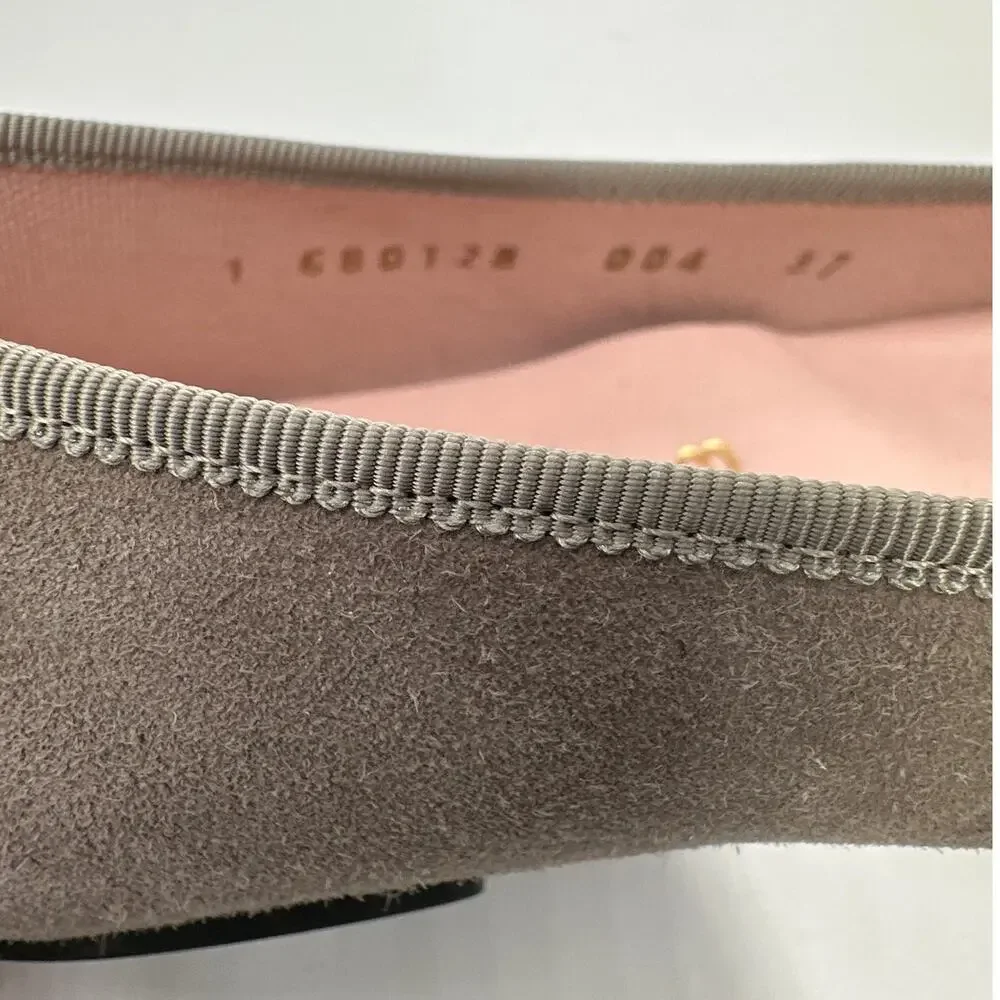 Pretty Ballerinas Rosario Classic Taupe Rope Bow Flats Shoes Sz EU 37 US 6.5-7